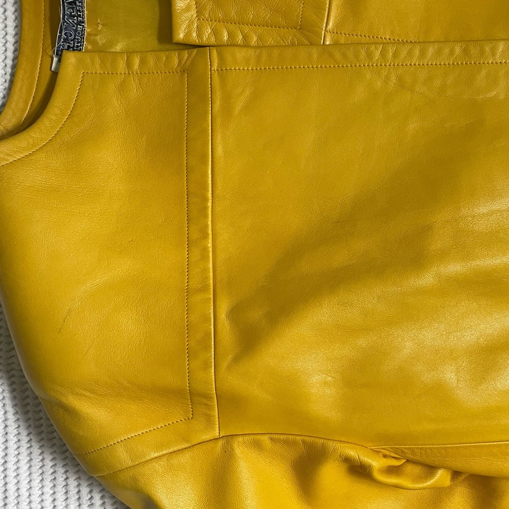 Genuine Vintage Givenchy Leather Jacket Yellow Sz Med Great Condition! Soft. - Picture 10 of 15